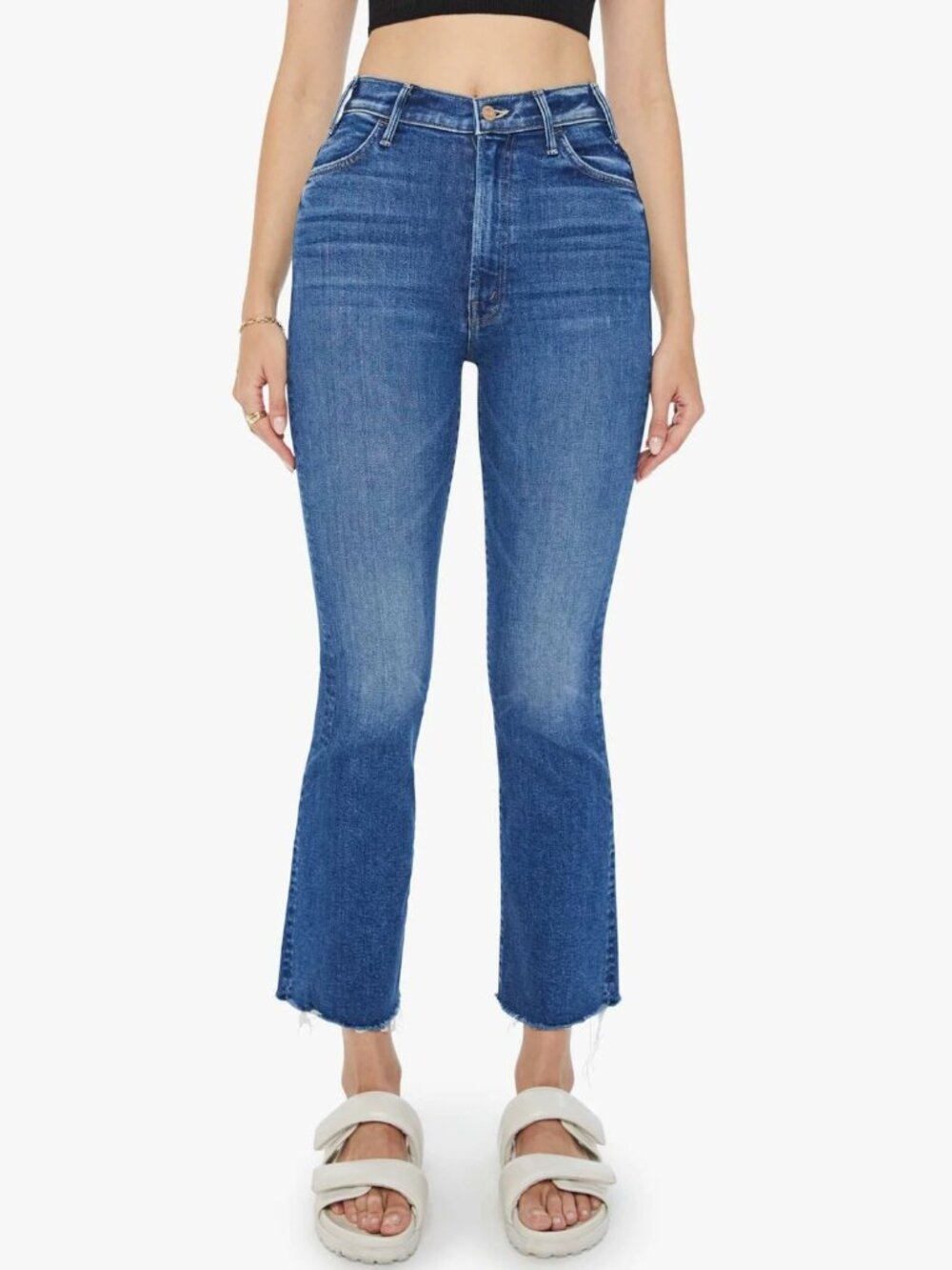 MOTHER The Lil' Hustler Ankle Fray Jeans in Grasping At Straws- 28P- MSRP $248